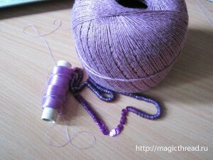 вязание с пайетками